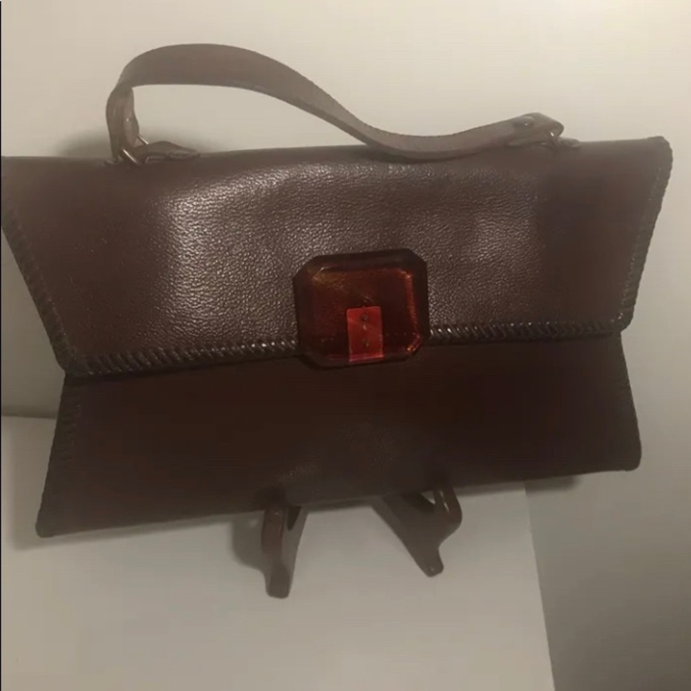 1920's Tooled Leather Womens Handbag